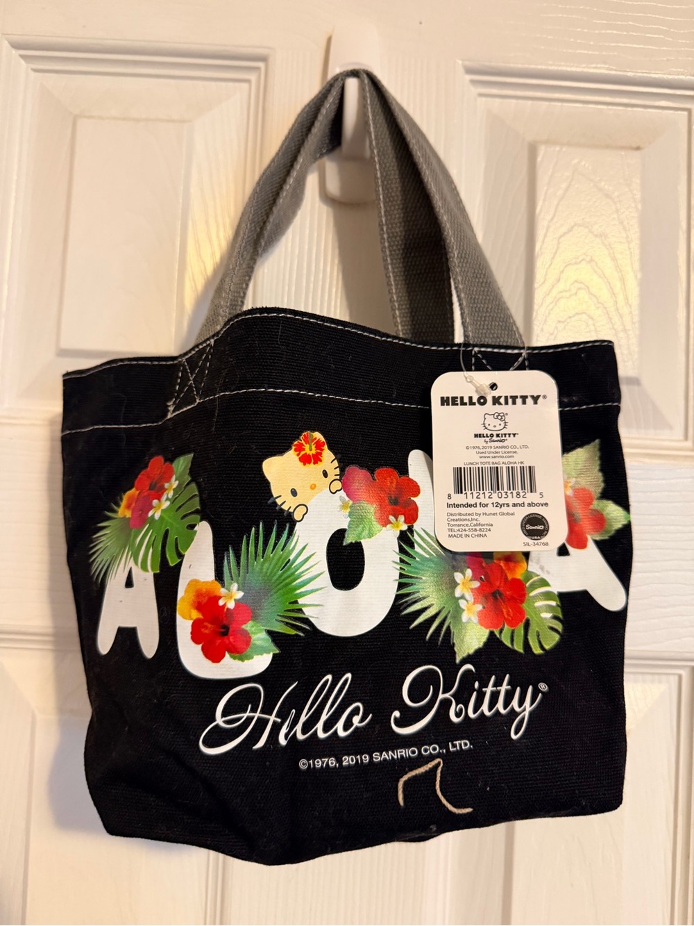Hello Kitty Black Tropical Canvas Tote